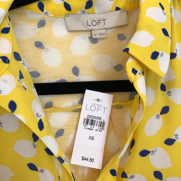 Loft Lemon Yellow Sleeveless Top, Size XS, NWT - Picture 2 of 3